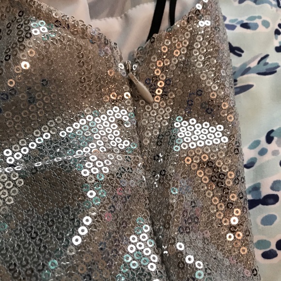 BB Dakota Silver Grey Sequins Mesh Dress - Picture 5 of 16
